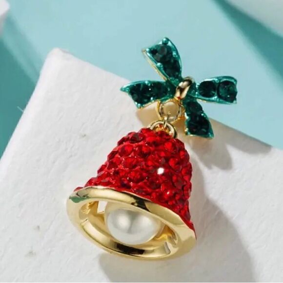 🔔 Festive & fun holiday crystal jingle bell earrings 🔔 - Picture 5 of 5
